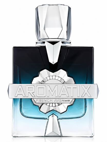 Perfume bottle labeled 'Aromatix' on a white background
