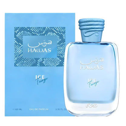 Hawas Ice Freeze by Rasasi 100ml bottle and box