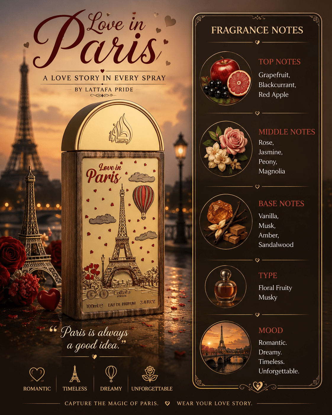 Love in Paris - 100ml Eau De Parfum Dubai Perfume – Dapper Industries
