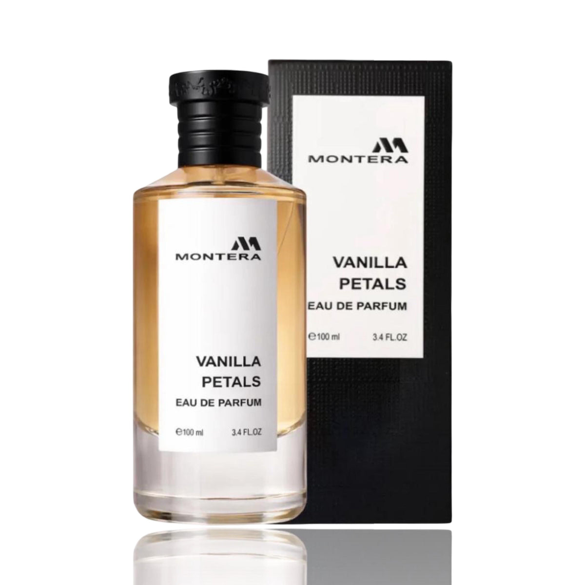 Montera Vanilla Petals by Fragrance World 100ml Eau De Parfum bottle and box