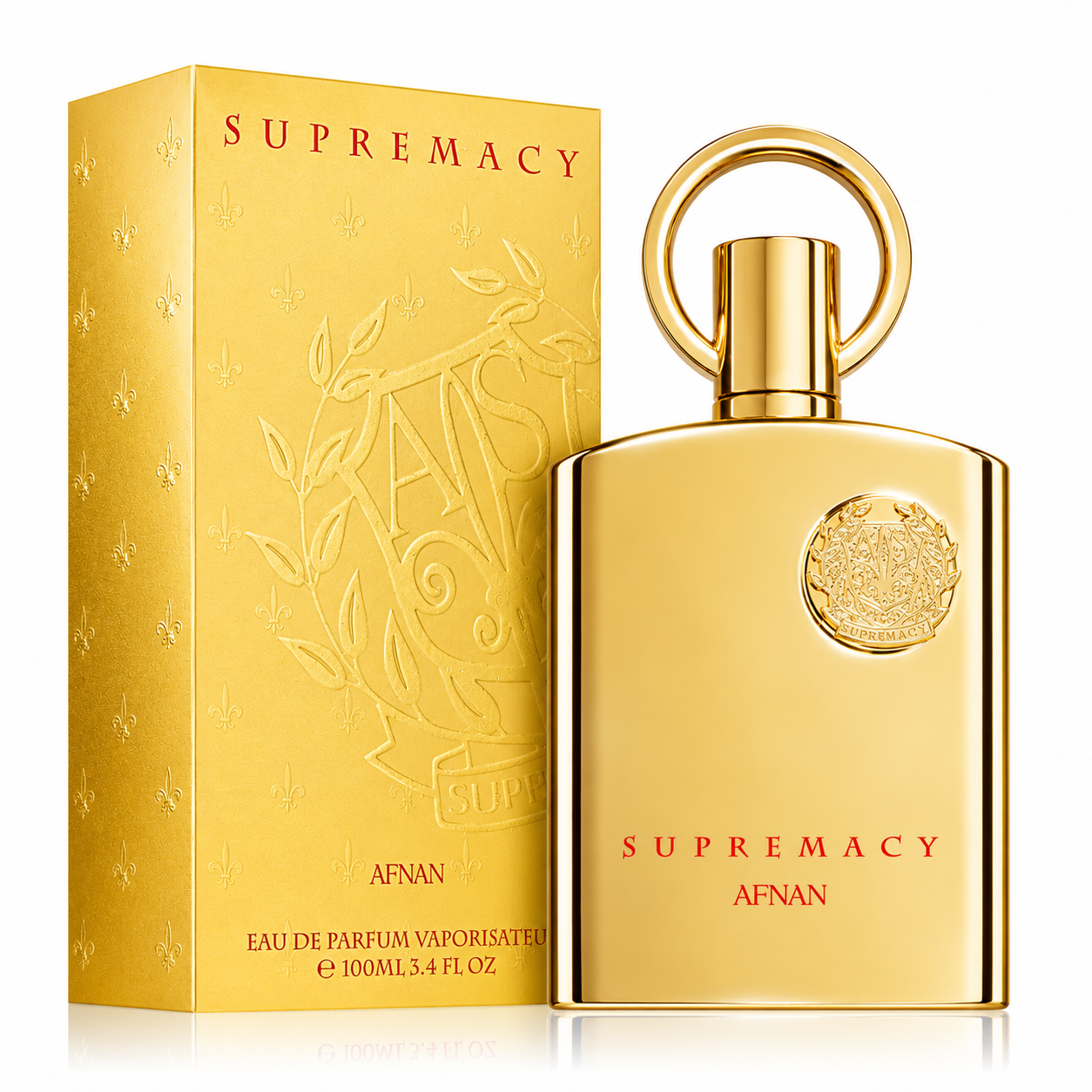 Afnan Supremacy Gold 100ml perfume bottle and box